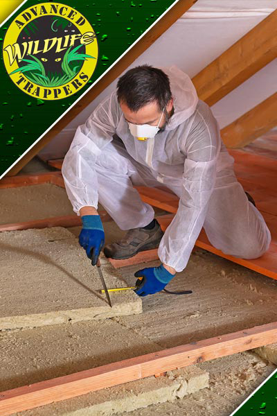 man installing installation in an attic